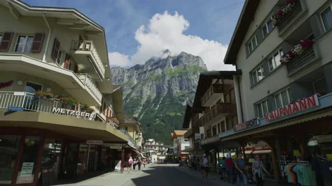 Buildings in Grindelwald Stock Footage 219712828