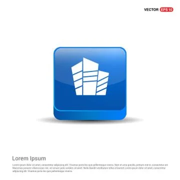 Buildings Icon - 3d Blue Button Illustrazione stock