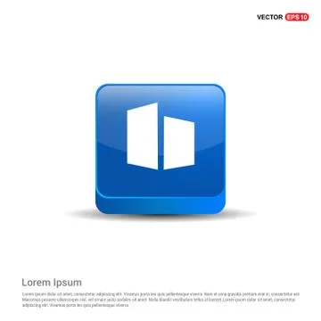 Buildings Icon - 3d Blue Button 스톡 일러스트
