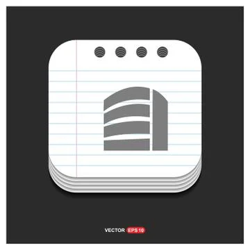 Buildings Icon Gray icon on Notepad Style template Vector EPS 10 Free Icon Ilustración de archivo