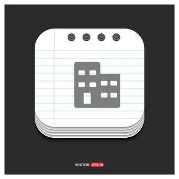 Buildings Icon Gray icon on Notepad Style template Vector EPS 10 Free Icon Ilustración de archivo