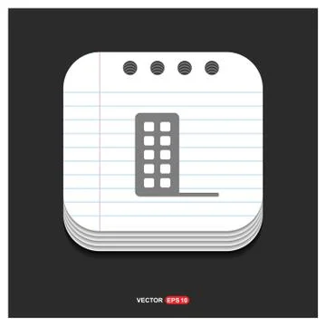 Buildings Icon Gray icon on Notepad Style template Vector EPS 10 Free Icon Ilustración de archivo