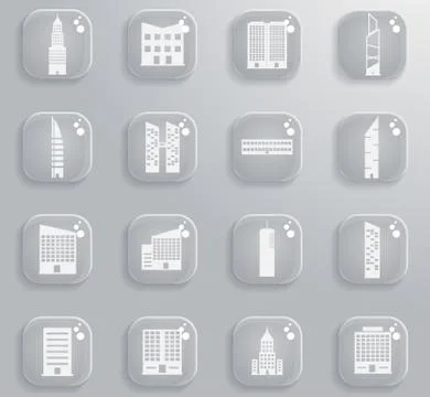 Buildings icons set Stock Illustration