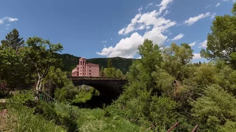 Buildings in Jermuk Armenia timelapse video Stock Footage