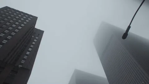 Buildings lost in Clouds Stock Footage 130484653
