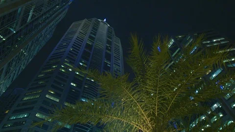 Buildings at night 01 Stock Footage 89477743