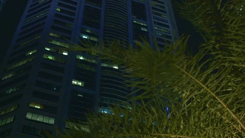Buildings at night 06 Stock Footage 89477834