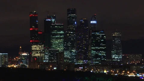 Buildings night 스톡 동영상 97733970