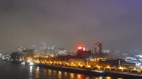 Buildings at night Stock Footage 125550892