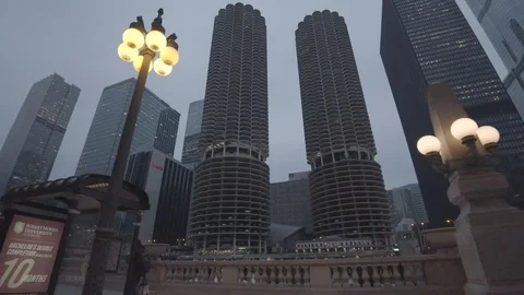 Buildings nighttine Video stock 113157771