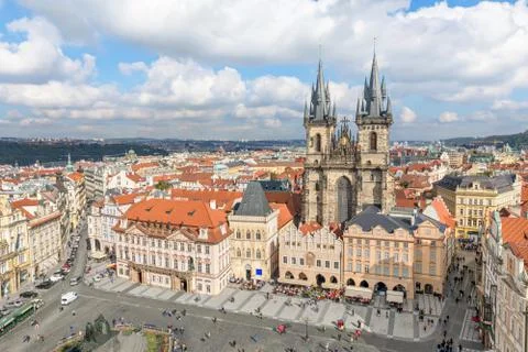 Buildings on the Old Town square in Prague Фото