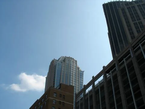 Buildings over blue Stock Photos