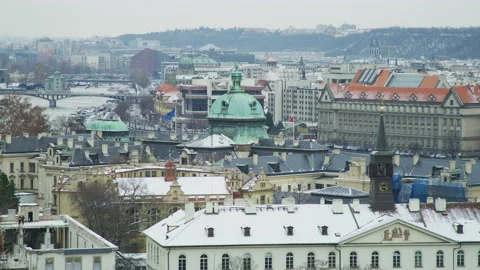 Buildings in Prague Stock Footage 217366556