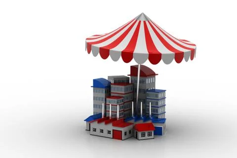 Buildings protection concept Free Stock Illustration