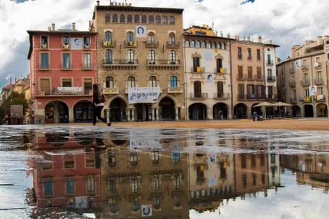 Buildings reflection on the floor Stock Photos