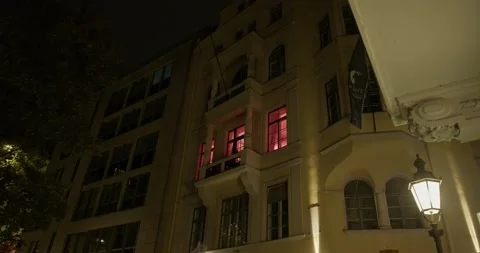 Building's Room with a red light Stock Footage 221846677