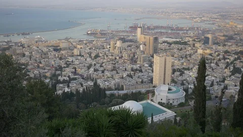 Buildings seen behind trees Stock Footage 100570566