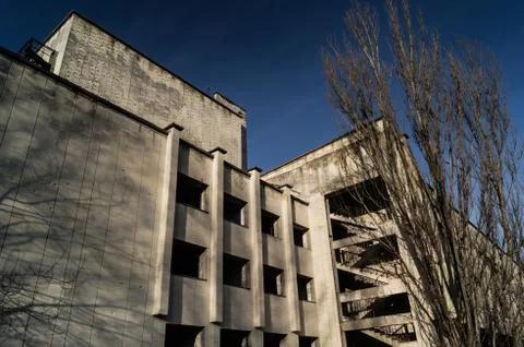 Buildings on the square in Pripyati Stock Photos