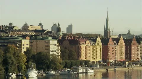 Buildings in Stockholm Stock Footage