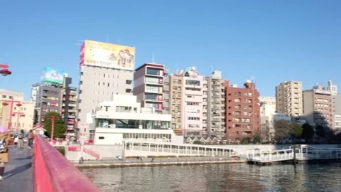 Buildings At Sumida River Stock Footage 84301719