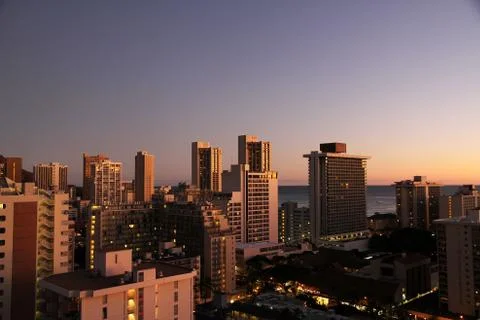 Buildings in sunset 스톡 사진