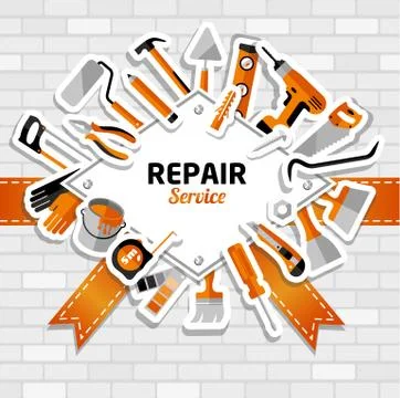 Buildings tools icons set Stock Illustration