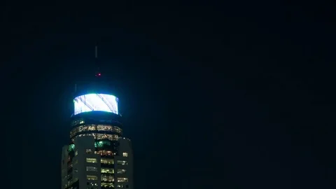 Buildings tower at night time lapse Stock Footage 73968637