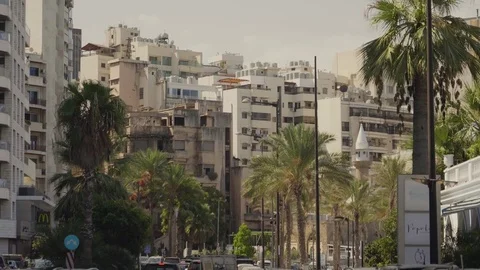 Buildings &amp; Traffic in Beirut Stock Footage 81530449
