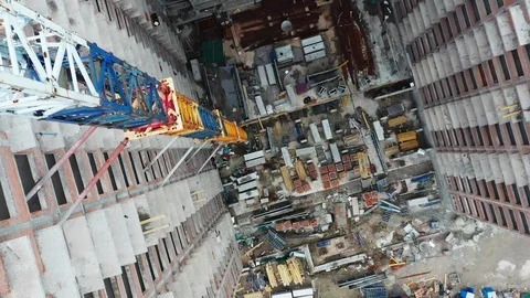 Buildings under construction with a crane Video stock 125406108