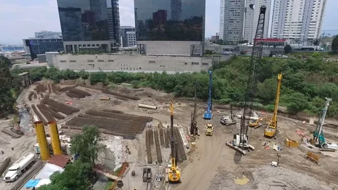 Buildings under construction Stock Footage 93661824