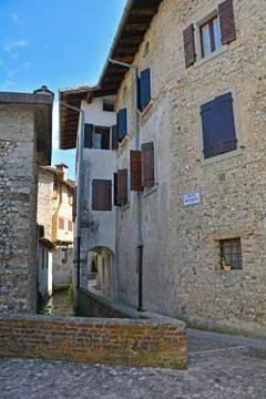 Buildings in Valvasone Foto stock