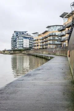 Buildings on a waterfront Stock Photos