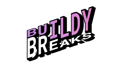 BUILDY vs BREAKS, 3D Text Animation in Isometric View with Opposite Word Motion Stock Footage 314263336