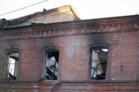 Builing after a fire Stock Photos