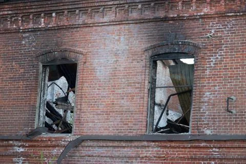 Builing after a fire Foto stock