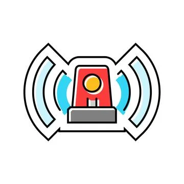 Built alarm color icon vector illustration Stock Illustration