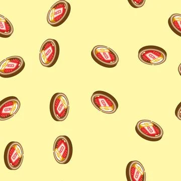 Built alarm isometric icon seamless pattern Stock Illustration
