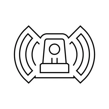 Built alarm line icon vector illustration Stock Illustration