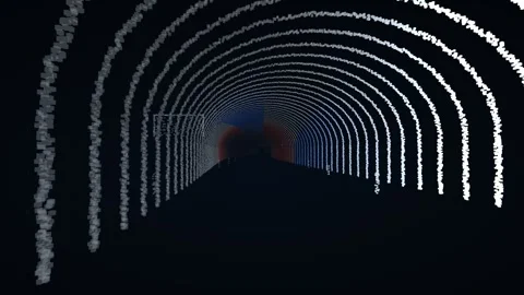 As built alignment deviation lidar scan curved road tunnel horizontal geometry Stock Footage 342130280