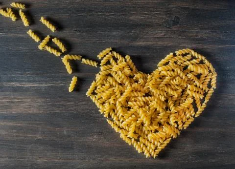 Built the heart of pasta Stock Photos