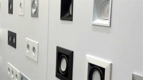 Built-in light bulbs of various designs Stock Footage 123286741