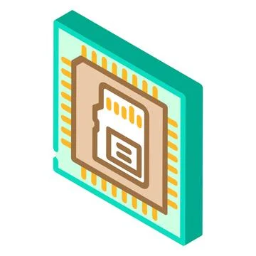 Built memory isometric icon vector illustration Stock Illustration