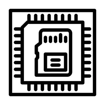 Built memory line icon vector illustration Illustrazione stock