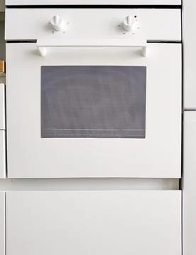 Built-in oven in white kitchen scandi interior Stock Illustration