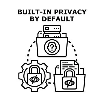 Built in privacy by default concept illustration Stock Illustration