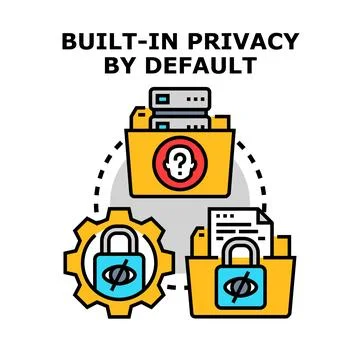 Built in privacy by default concept illustration Illustrazione stock