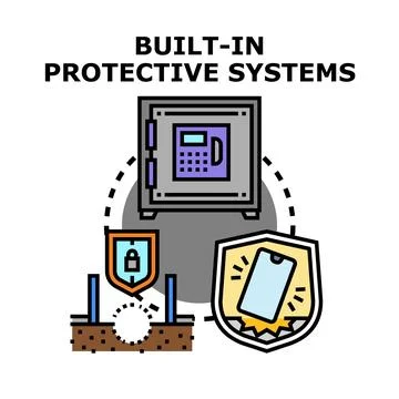 Built in protective systems protecting security and digital data イラスト素材