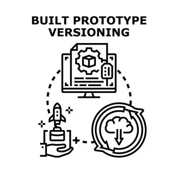 Built prototype versioning system development management Stock Illustration