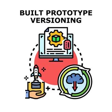 Built prototype versioning system development management Stock Illustration