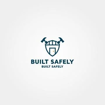 Built Safely building vector logo design Ilustración de archivo